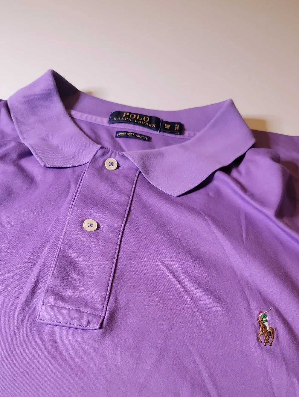 Polo by Ralph Lauren Men’s Lavender Polo Shirt with Embroidered Pony